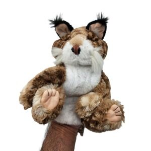 Folkmanis Puppets 8" Brown‎ Tan Bobcat Kitten Realistic Plush Hand Puppet
